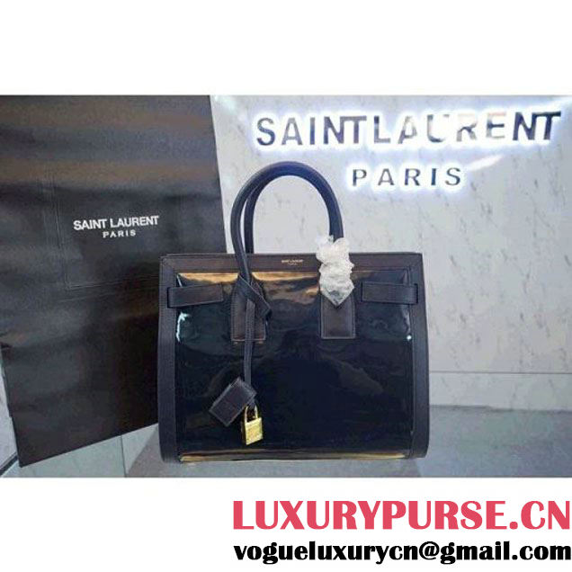 Saint Laurent Small SAC DE JOUR Bag in Black Patent Leather (1c113-040801 )