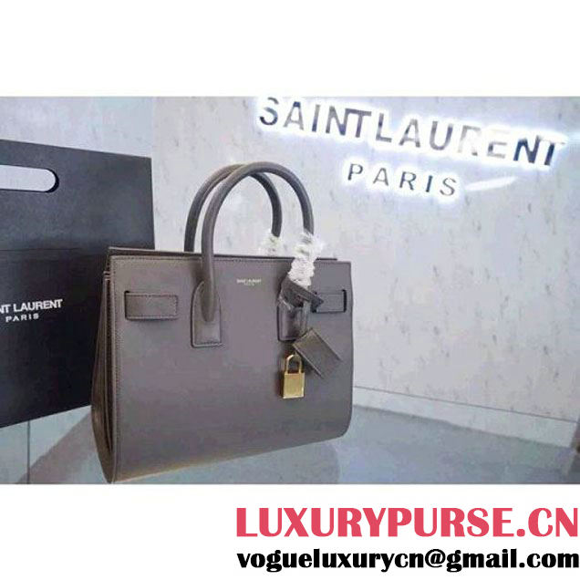 Saint Laurent Classic Micro SAC DE JOUR Bag in Grey Leather (JUNDU-050923 )