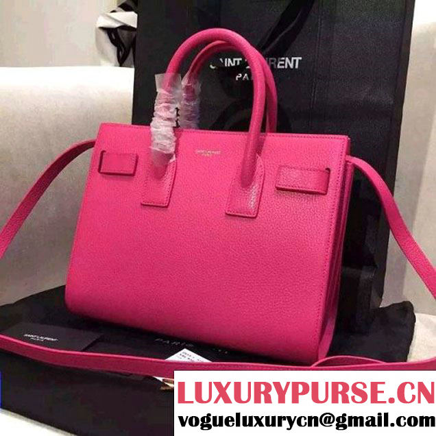 Saint Laurent Classic Baby Sac De Jour in Rose Grained Leather (JD-051207 )