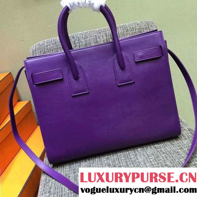 Saint Laurent Classic Small Sac De Jour Bag in Purple Smooth Leather (JD-051129 )