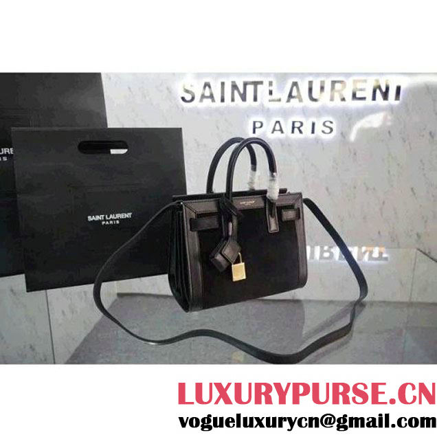 Saint Laurent Classic Nano Sac De Jour Bag in Black Suede and Calfskin (JD-051138 )