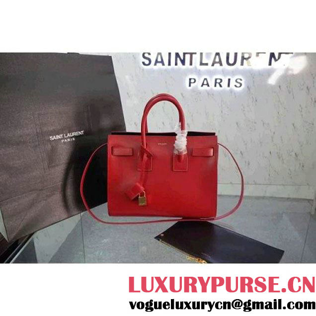 Saint Laurent Classic Small Sac De Jour Bag In Red Leather (WMJ-061007 )