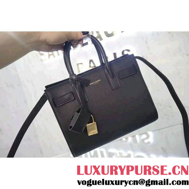 Saint Laurent Classic Nano Sac De Jour Bag In Black Leather (WMJ-061403 )