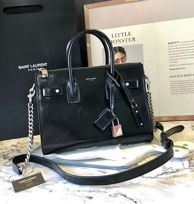 YSL Saint Laurent Sac De Jour Souple Bag In Black Moroder Leather