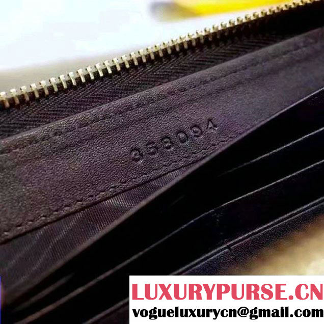 Saint Laurent Long Zip Around Wallet In Black Crocodile Embossed Cafskin 358094 2017 (1A130-7011214 )