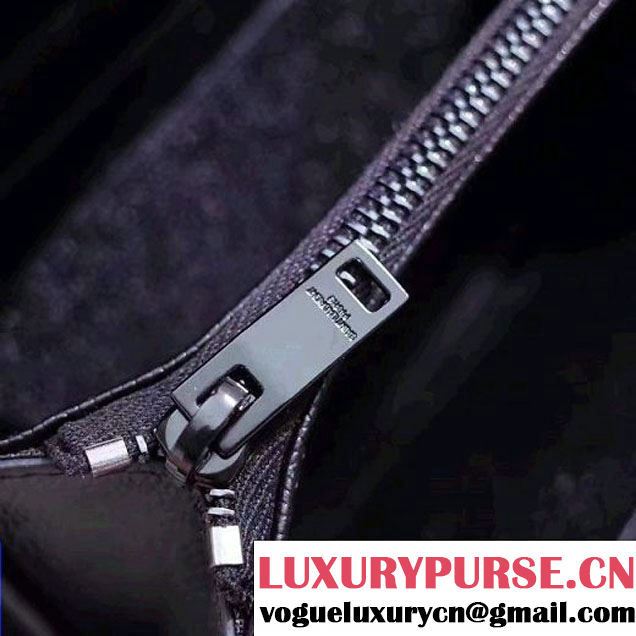 Saint Laurent Large Flap Wallet In Grain De Pouder Calfskin 372264 Black/Dove 2017 (1A130-7011219 )