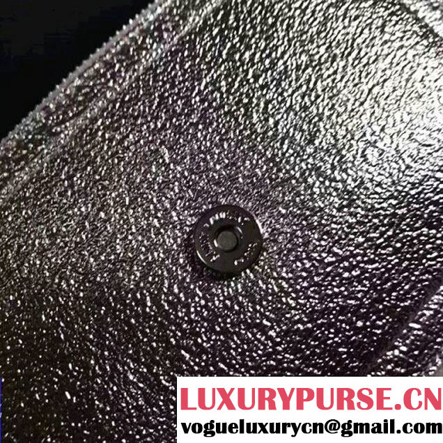 Saint Laurent  452157 Chain Wallet In Silver Grained Metallic Leather 2017 (1a130-7042651 )