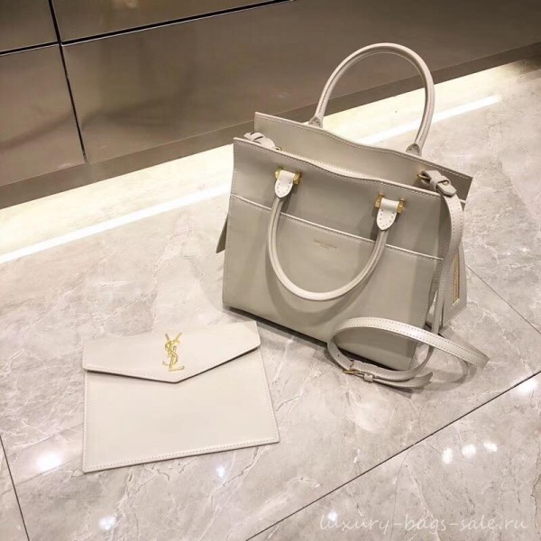 saint laurent up town small tote bag white