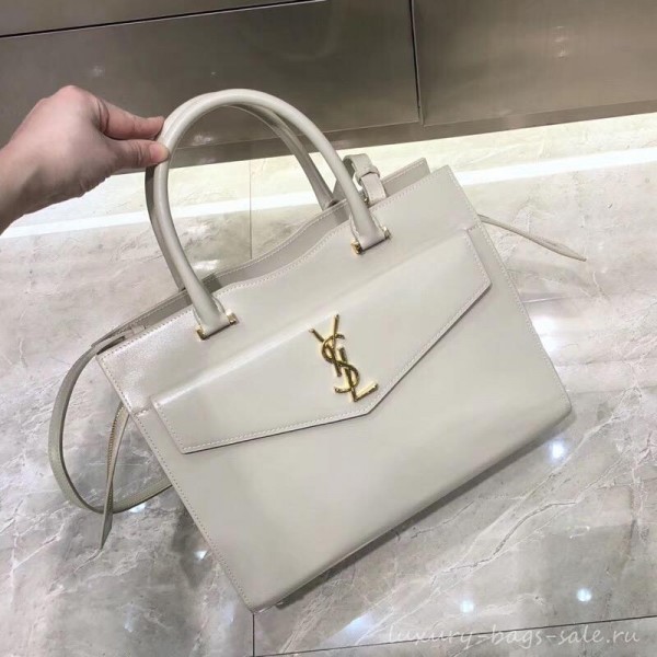 saint laurent up town medium tote bag white