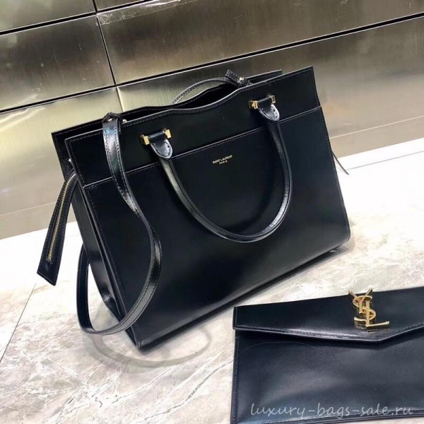 saint laurent up town medium tote bag black