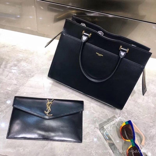saint laurent up town medium tote bag black