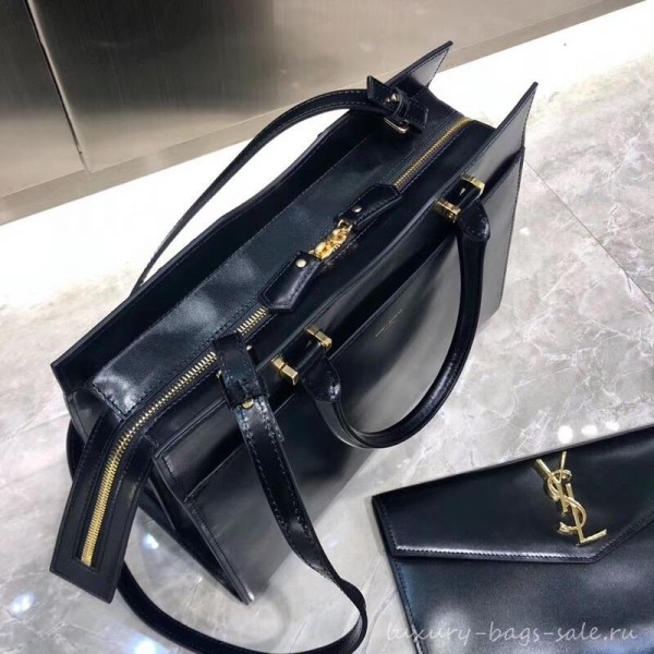 saint laurent up town medium tote bag black