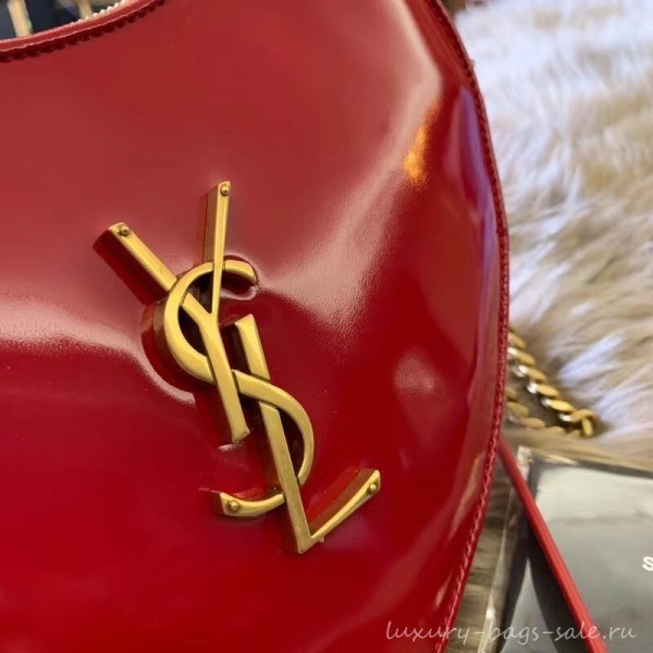 Saint Laurent Monogram Heart Cross Body Bag in Smooth Leather 540694 Red 2018