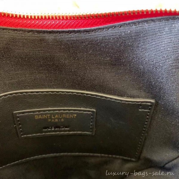 Saint Laurent Monogram Heart Cross Body Bag in Smooth Leather 540694 Red 2018