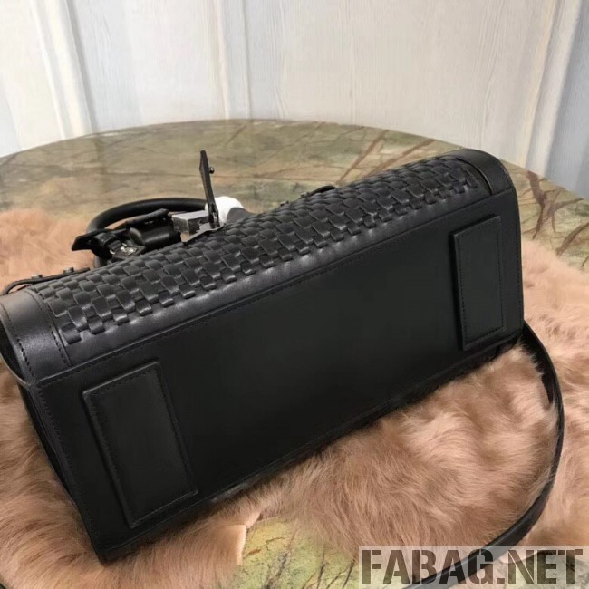Saint Laurent Classic Small Sac De Jour Bag in Weaved Leather Black 2018 (1A130-8101129 )