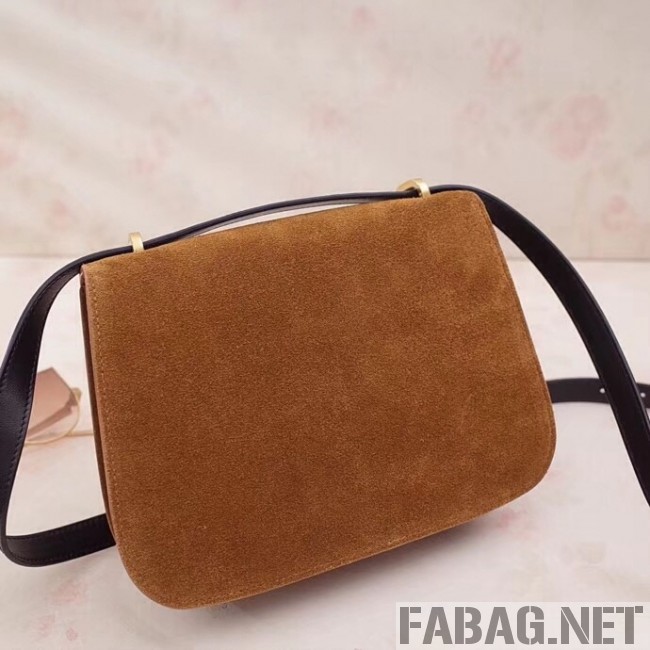 Saint Laurent Spontini Small Satchel in Suede Leather Brown 2018 (2A043-8101131 )