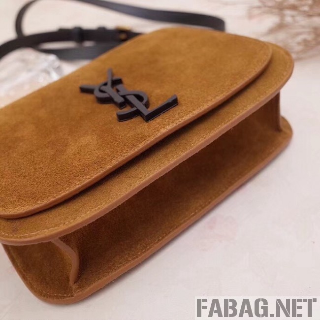 Saint Laurent Spontini Small Satchel in Suede Leather Brown 2018 (2A043-8101131 )