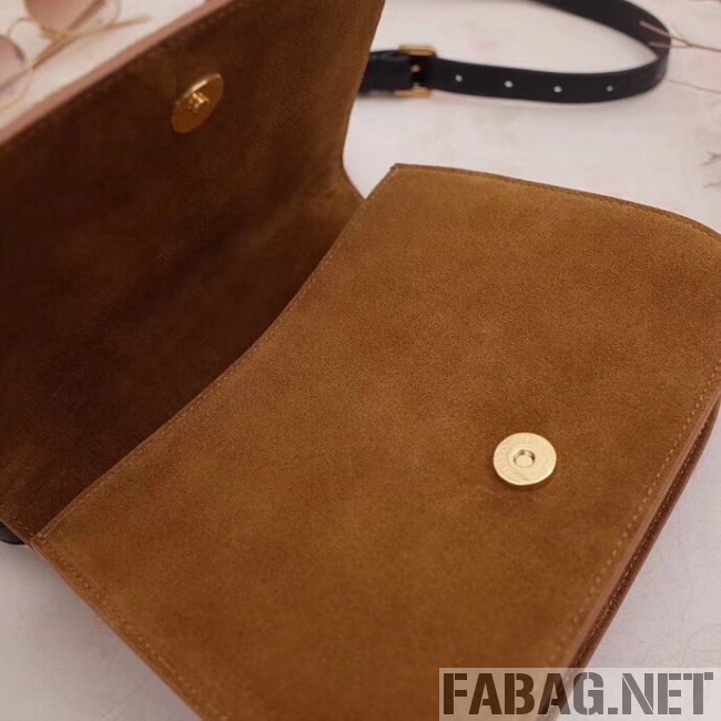 Saint Laurent Spontini Small Satchel in Suede Leather Brown 2018 (2A043-8101131 )