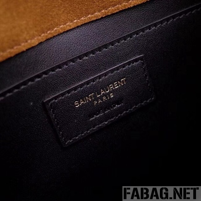 Saint Laurent Spontini Small Satchel in Suede Leather Brown 2018 (2A043-8101131 )