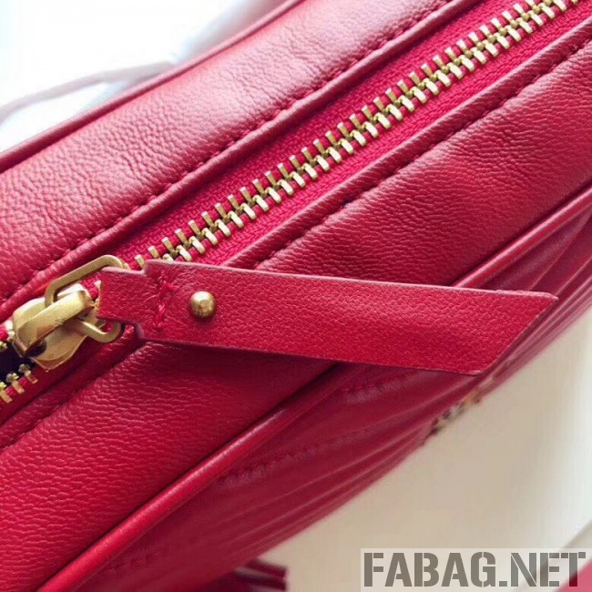 Saint Laurent Lou Camera Bag in Matelasse Leather Red 2018 (YSL3-8101133 )