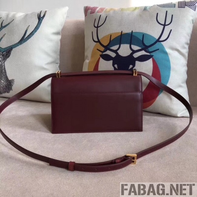 Saint Laurent Domino Medium in Smooth Leather 5387910 Burgundy 2018 (A-8111309 )