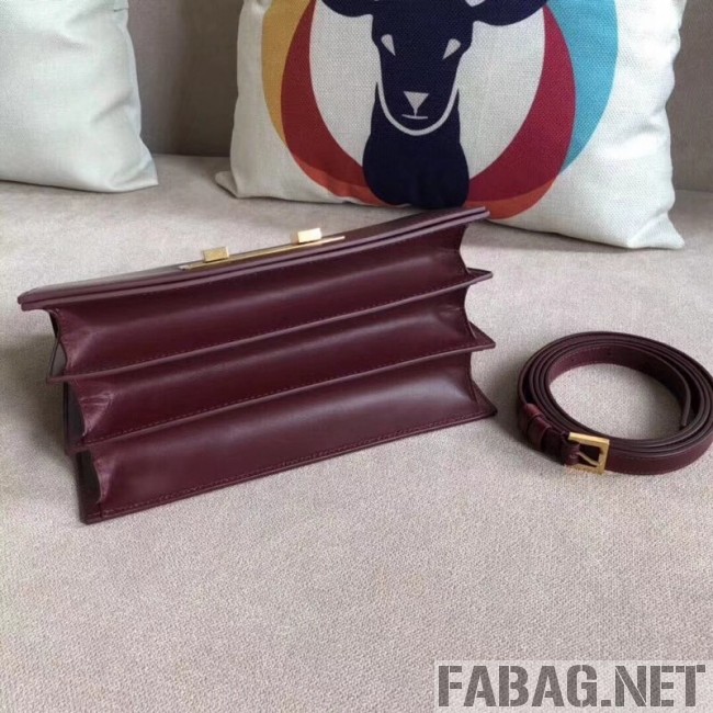 Saint Laurent Domino Medium in Smooth Leather 5387910 Burgundy 2018 (A-8111309 )