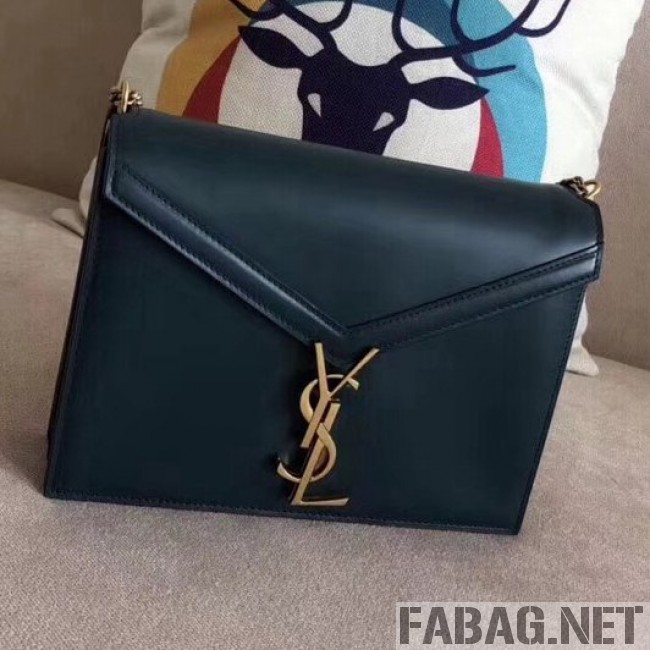 Saint Laurent Cassandra Monogram Clasp Bag in Smooth Leather 5327500 Green 2018 (A-8111311 )