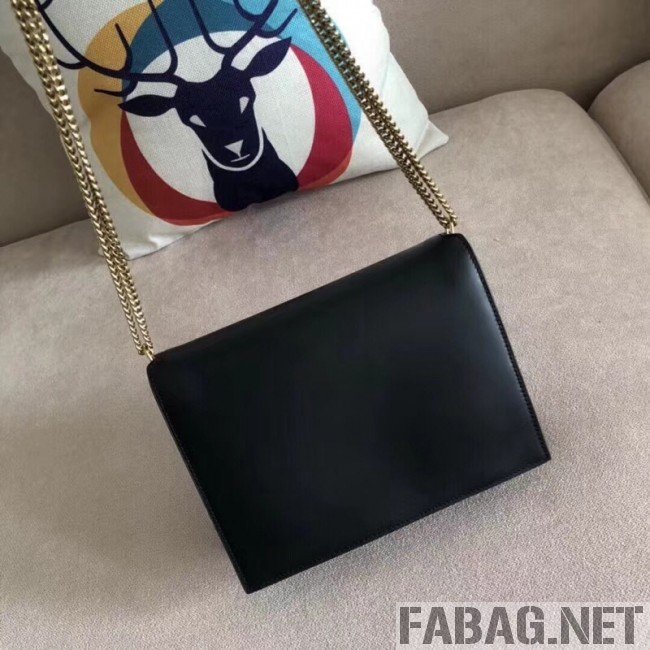 Saint Laurent Cassandra Monogram Clasp Bag in Smooth Leather 5327500 Black 2018 (A-8111313 )