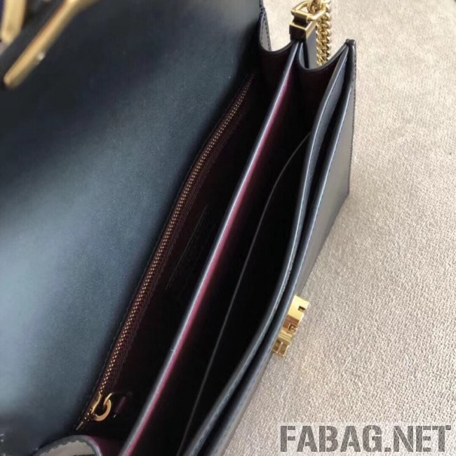 Saint Laurent Cassandra Monogram Clasp Bag in Smooth Leather 5327500 Black 2018 (A-8111313 )
