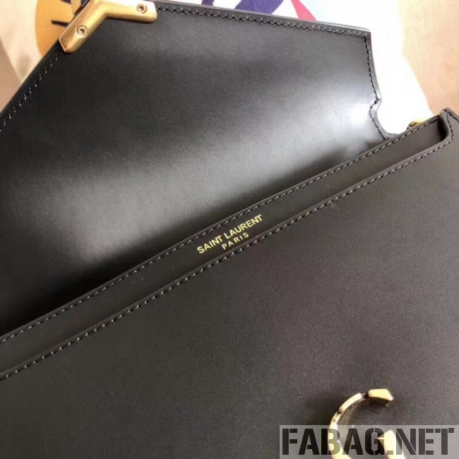 Saint Laurent Cassandra Monogram Clasp Bag in Smooth Leather 5327500 Black 2018 (A-8111313 )