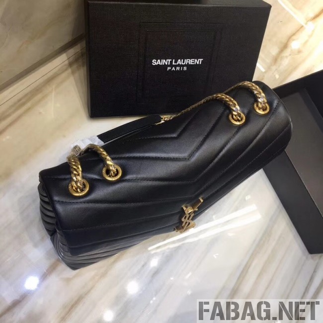 Saint Laurent 459749 LouLou Chain bag in Black "Y" Matelassé Leather(Gold-tone Metal) (A69-8113001 )