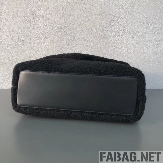 Saint Laurent Loulou Medium Bag in Shearling 5316460 Black 2018 (2A055-8121015 )