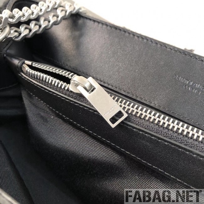Saint Laurent Loulou Medium Bag in Shearling 5316460 Black 2018 (2A055-8121015 )