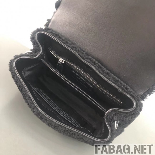 Saint Laurent Loulou Small Bag in Shearling Black 2018 (2A055-8121016 )
