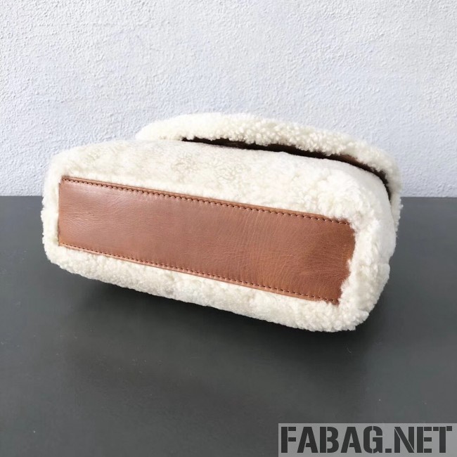 Saint Laurent Loulou Small Bag in Shearling White 2018 (2A055-8121018 )