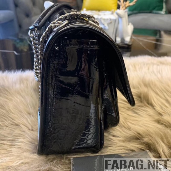 Saint Laurent Niki Baby in Crocodile Embossed Leather 533037 Black 2018 (WMJ-9021832 )