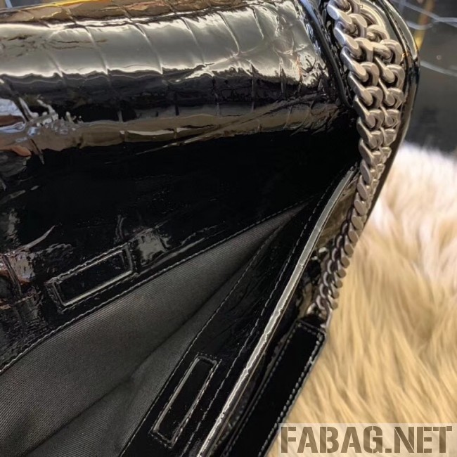 Saint Laurent Niki Medium in Crocodile Embossed Leather 533037 Black 2018 (WMJ-9021833 )