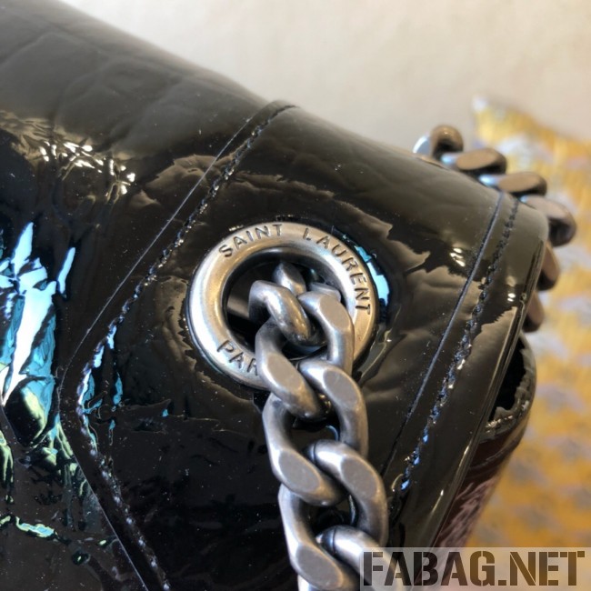 Saint Laurent Niki Large in Crocodile Embossed Leather 533037 Black 2018 (WMJ-9021834 )