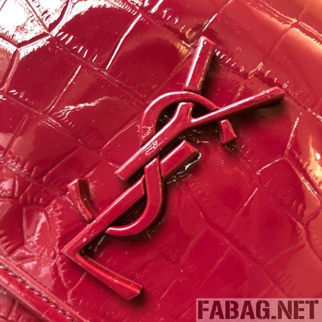 Saint Laurent Niki Medium in Crocodile Embossed Leather 533037 Burgundy 2018 (WMJ-9021836 )
