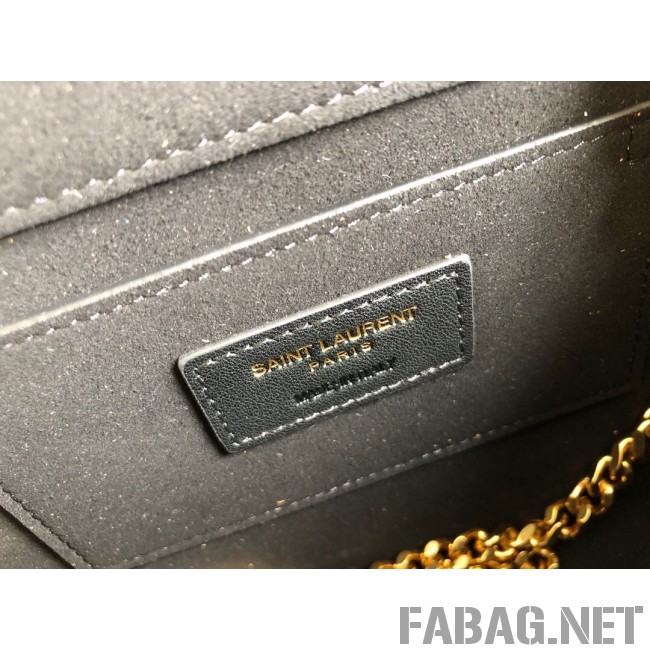 Saint Laurent Kate in Patent Tortoise Embossed Leather 326078 Black 2019 (KTS-9021838 )