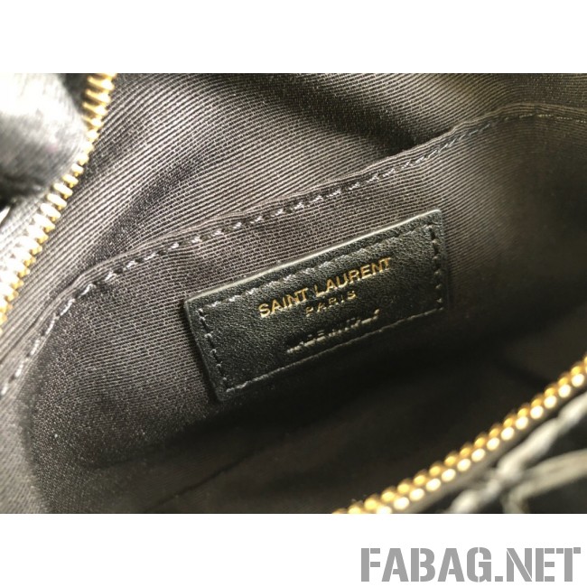 Saint Laurent Lou Belt Bag in Tortoise Embossed Patent Leather 557573 Black 2019 (KTS-9021842 )