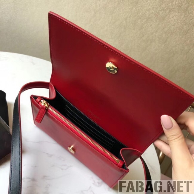 Saint Laurent Kate Belt Bag in Smooth Leather 534395 Red 2018 (JUND-9022302 )