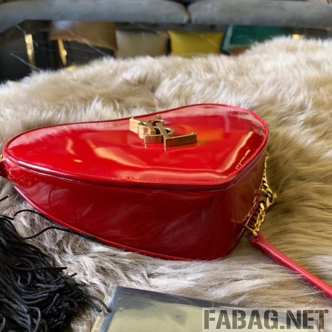 Saint Laurent Monogram Heart Cross Body Bag in Smooth Leather 540694 Red 2018 (JUND-9022307 )