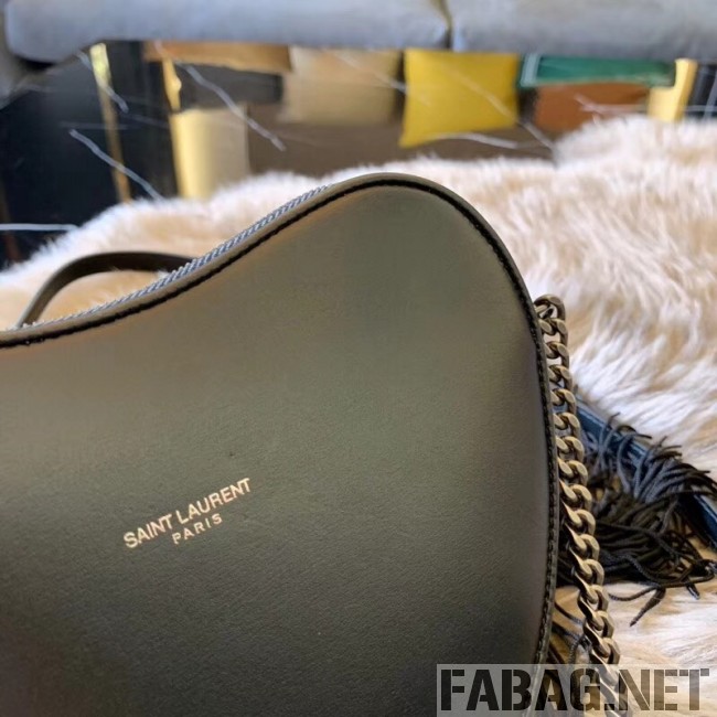 Saint Laurent Monogram Heart Cross Body Bag in Smooth Leather 540694 Black 2018 (JUND-9022309 )