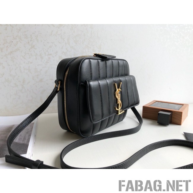 Saint Laurent Vicky Camera Bag in Matelasse Lambskin 555052 Black 2018 (KTS-9022310 )