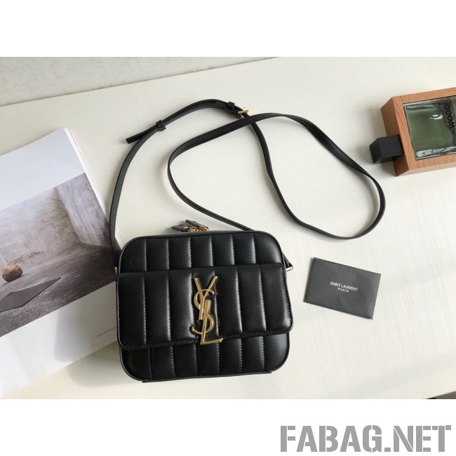 Saint Laurent Vicky Camera Bag in Matelasse Lambskin 555052 Black 2018 (KTS-9022310 )