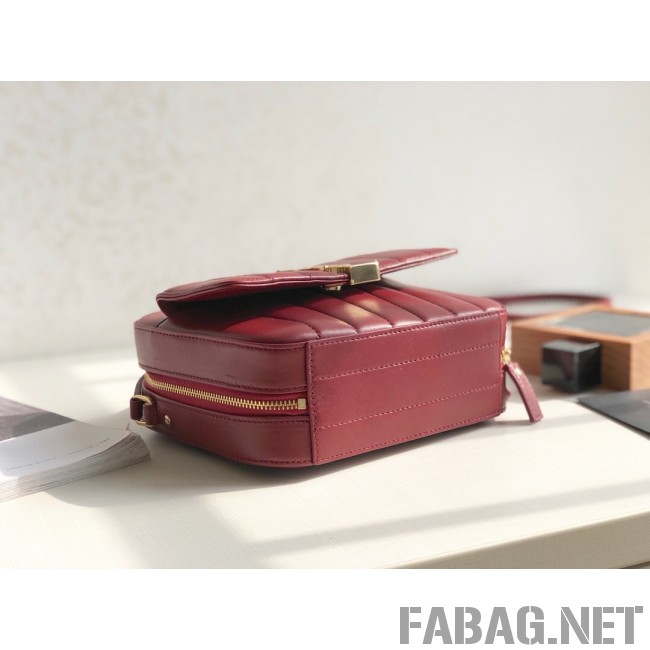 Saint Laurent Vicky Camera Bag in Matelasse Lambskin 555052 Red 2018 (KTS-9022311 )