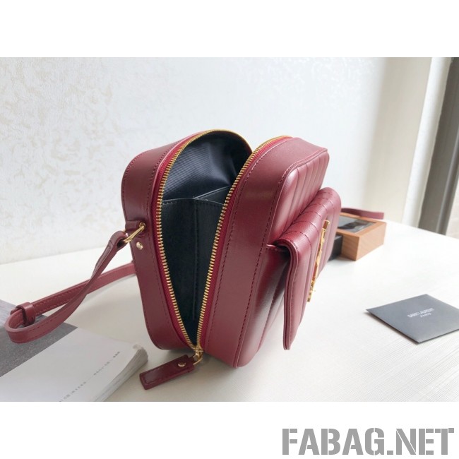Saint Laurent Vicky Camera Bag in Matelasse Lambskin 555052 Red 2018 (KTS-9022311 )