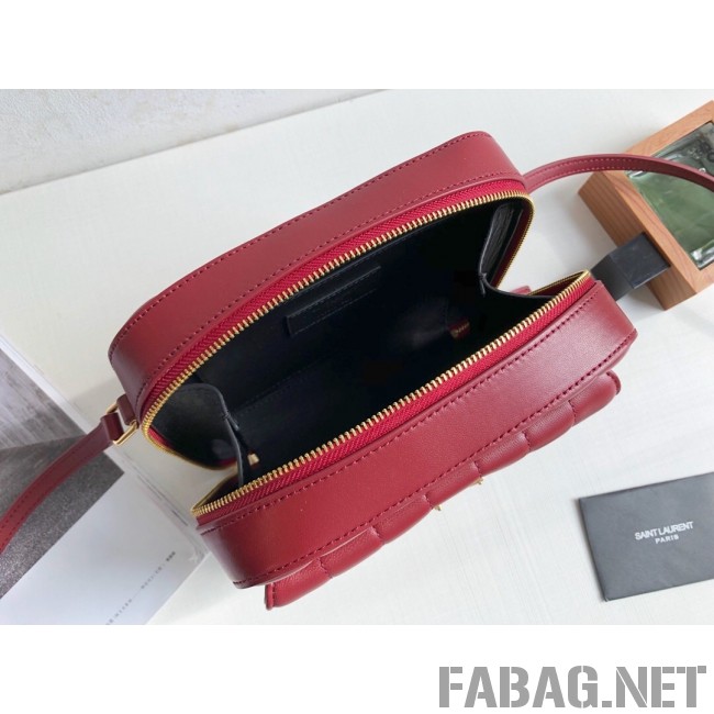 Saint Laurent Vicky Camera Bag in Matelasse Lambskin 555052 Red 2018 (KTS-9022311 )