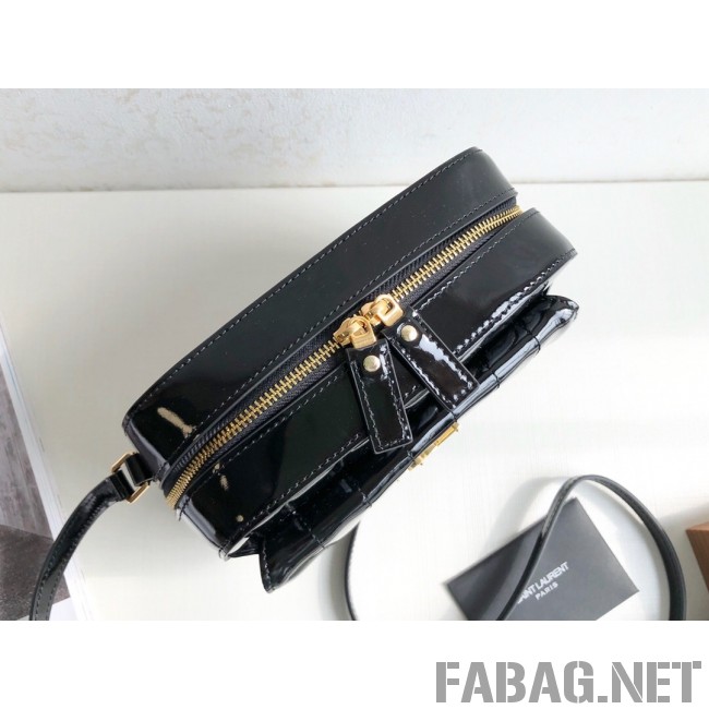 Saint Laurent Vicky Camera Bag in Matelasse Patent Leather 555052 Black 2018 (KTS-9022312 )